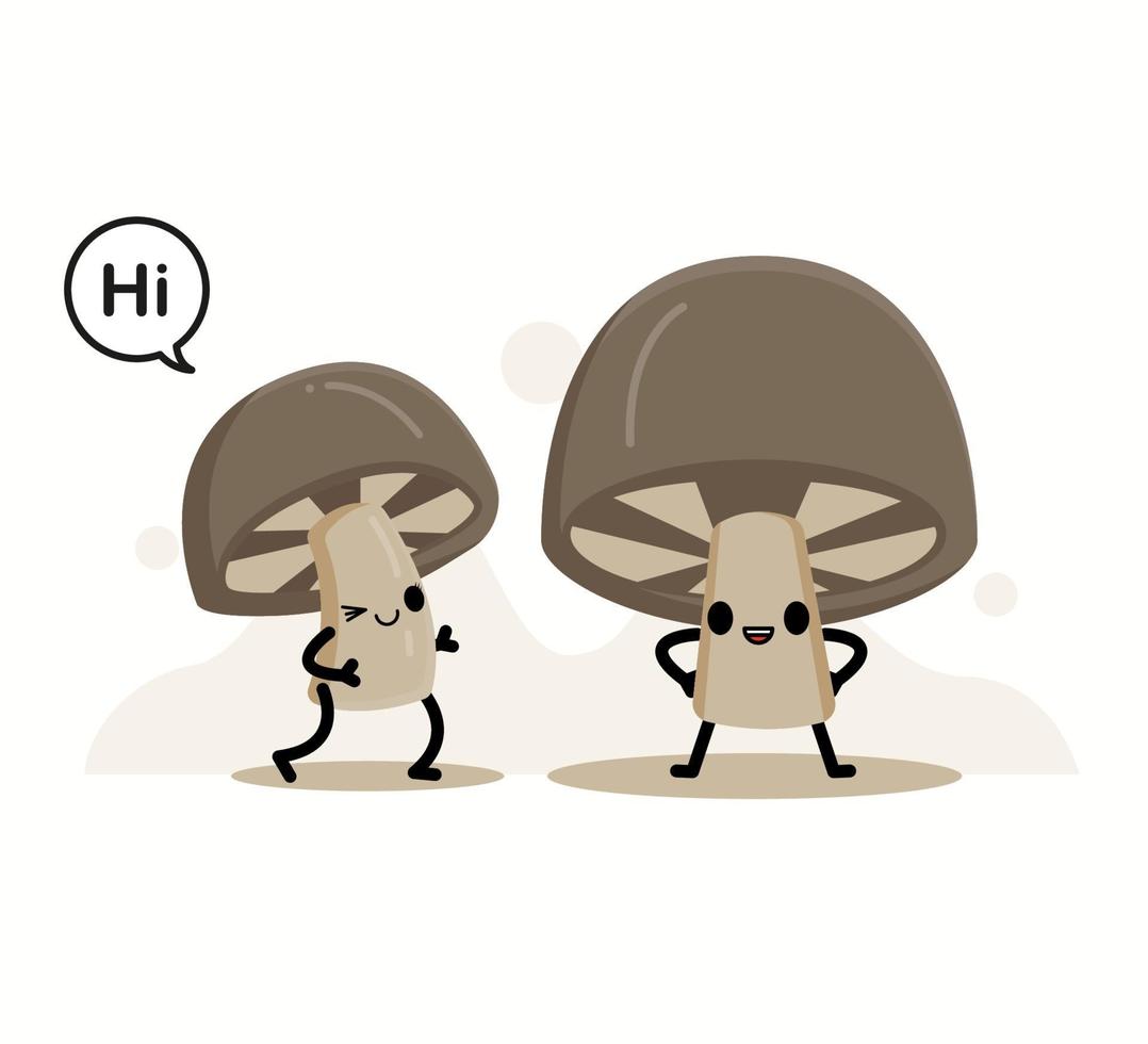 Cute Character Mushrooms vector