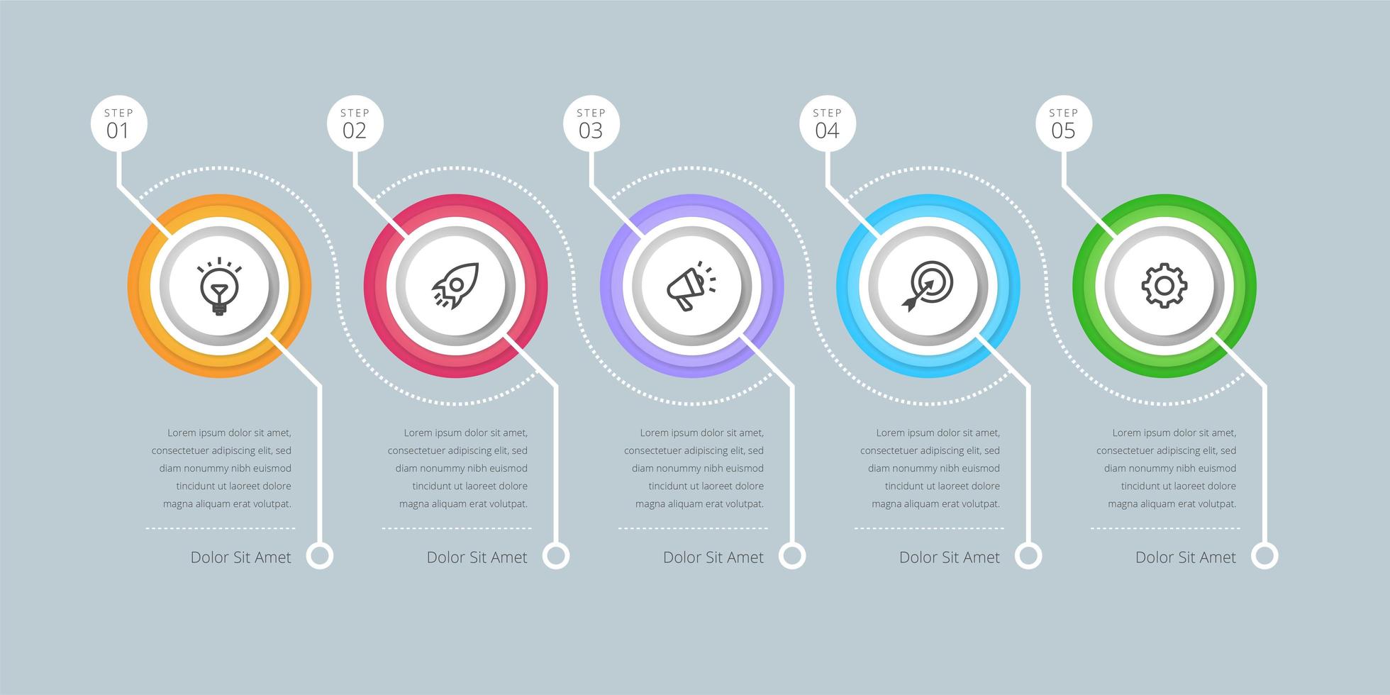 Vector infographic design template with 6 steps workflow