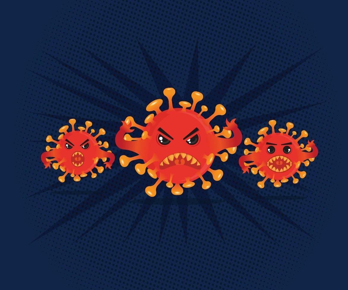 Angry Virus Character vector