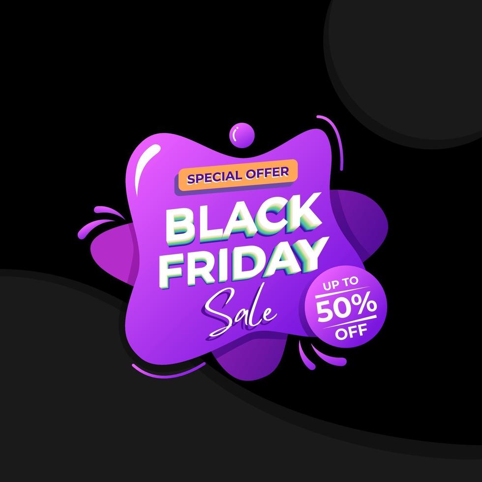 Liquid black friday sale banner template vector