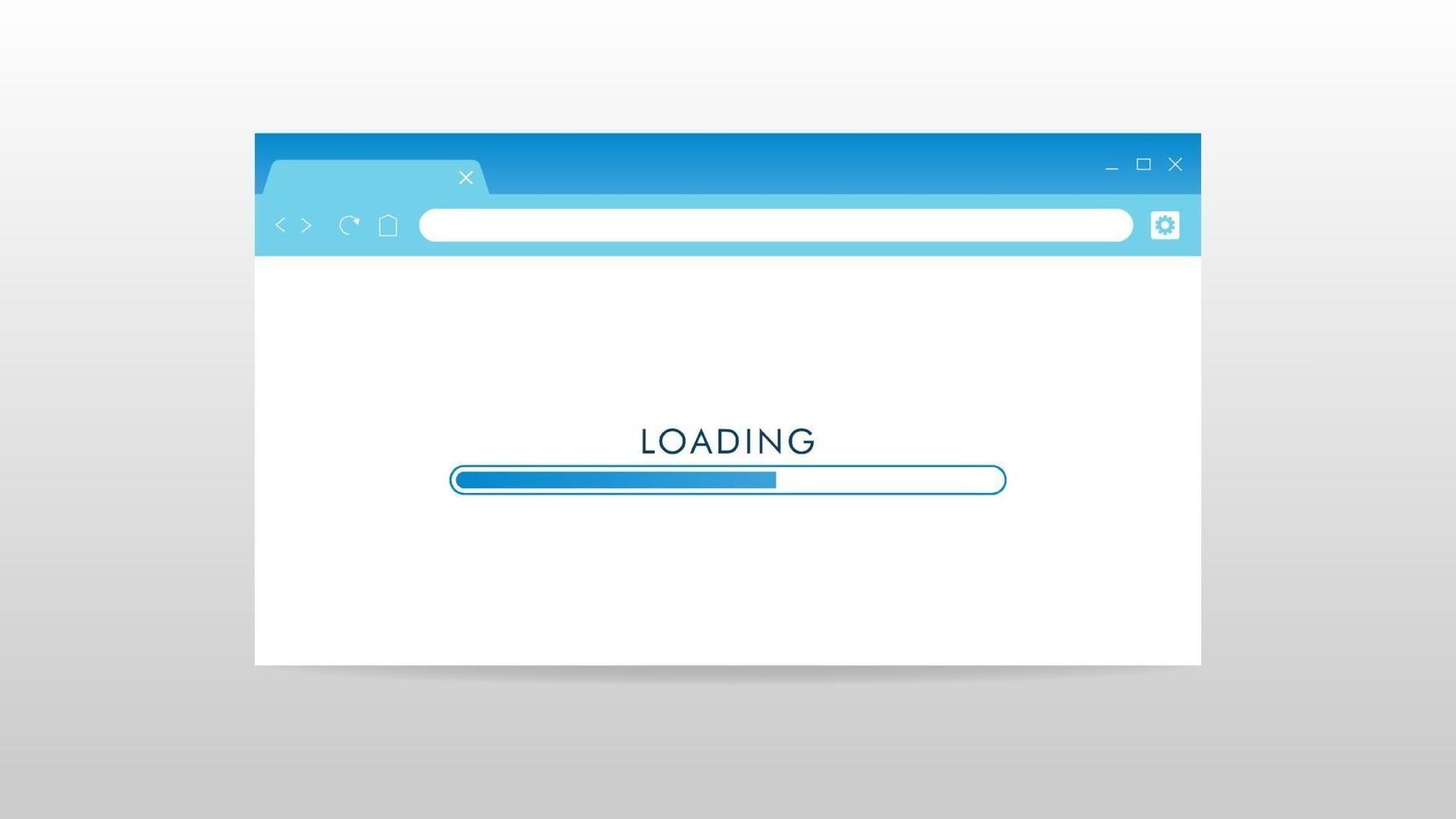 Simple website browser with loading progress page concept. Internet and ...