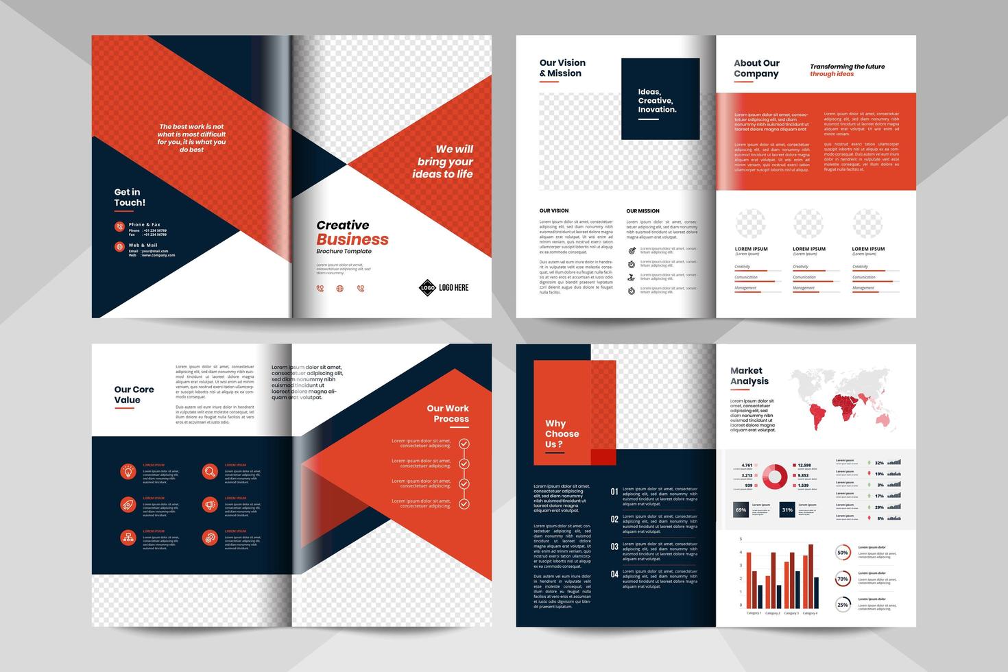 Creative business brochure template. Corporate business booklet template. vector