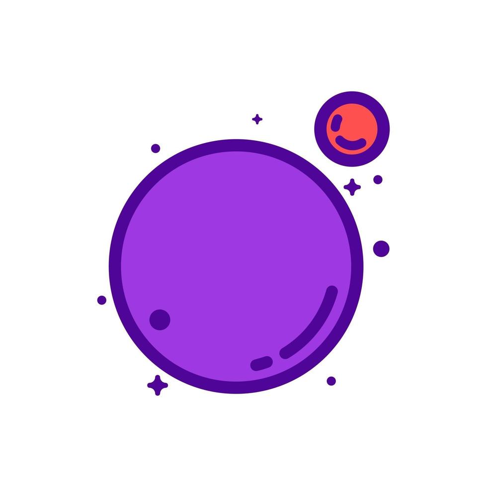 Planet and Moon Two Tones Science Icon Symbol vector