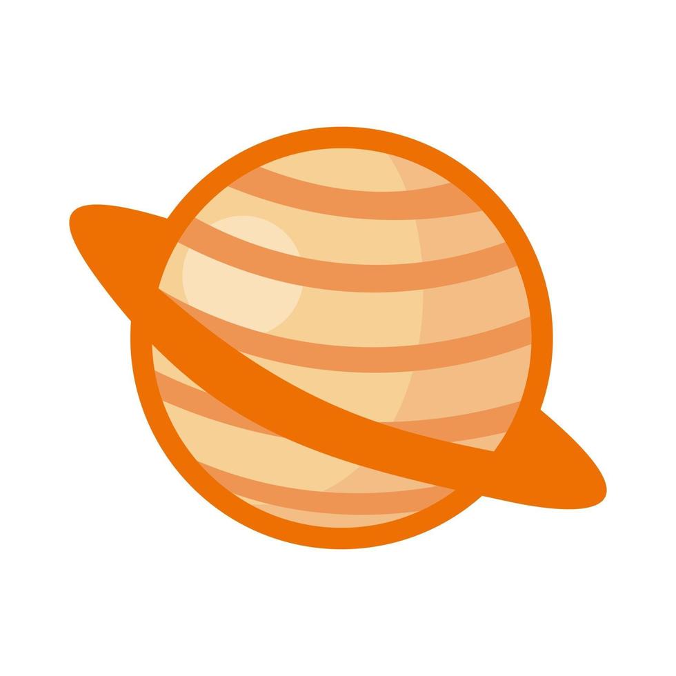 Saturn Flat Style Science Icon Symbol vector