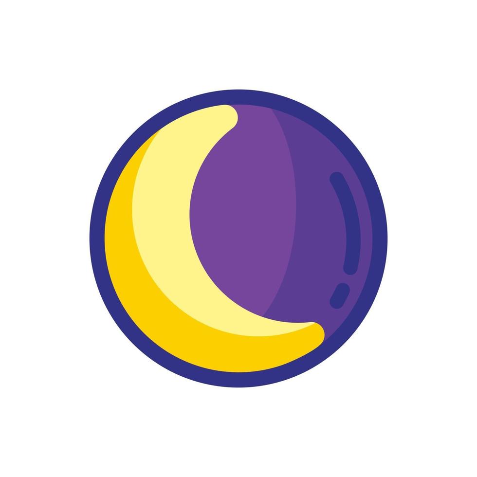 símbolo de icono de ciencia de estilo plano de luna creciente vector