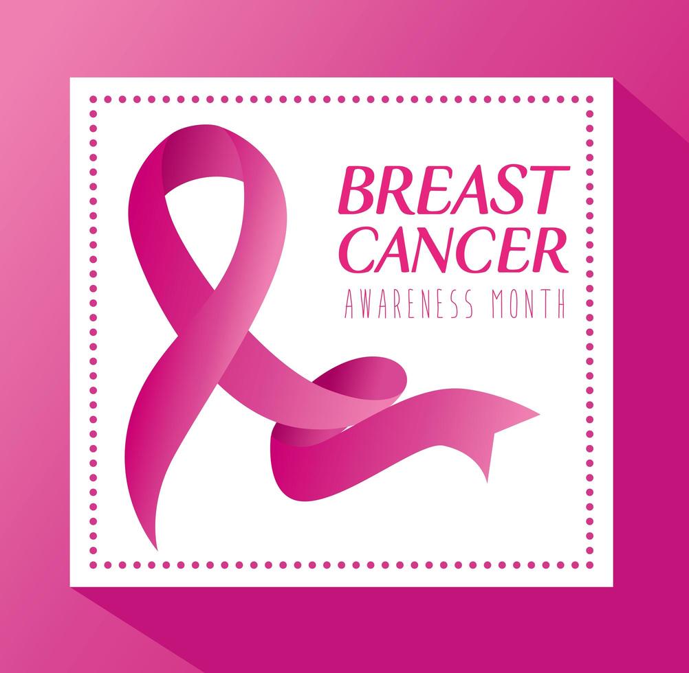 banner of pink ribbon, symbol of world breast cancer awareness month vector