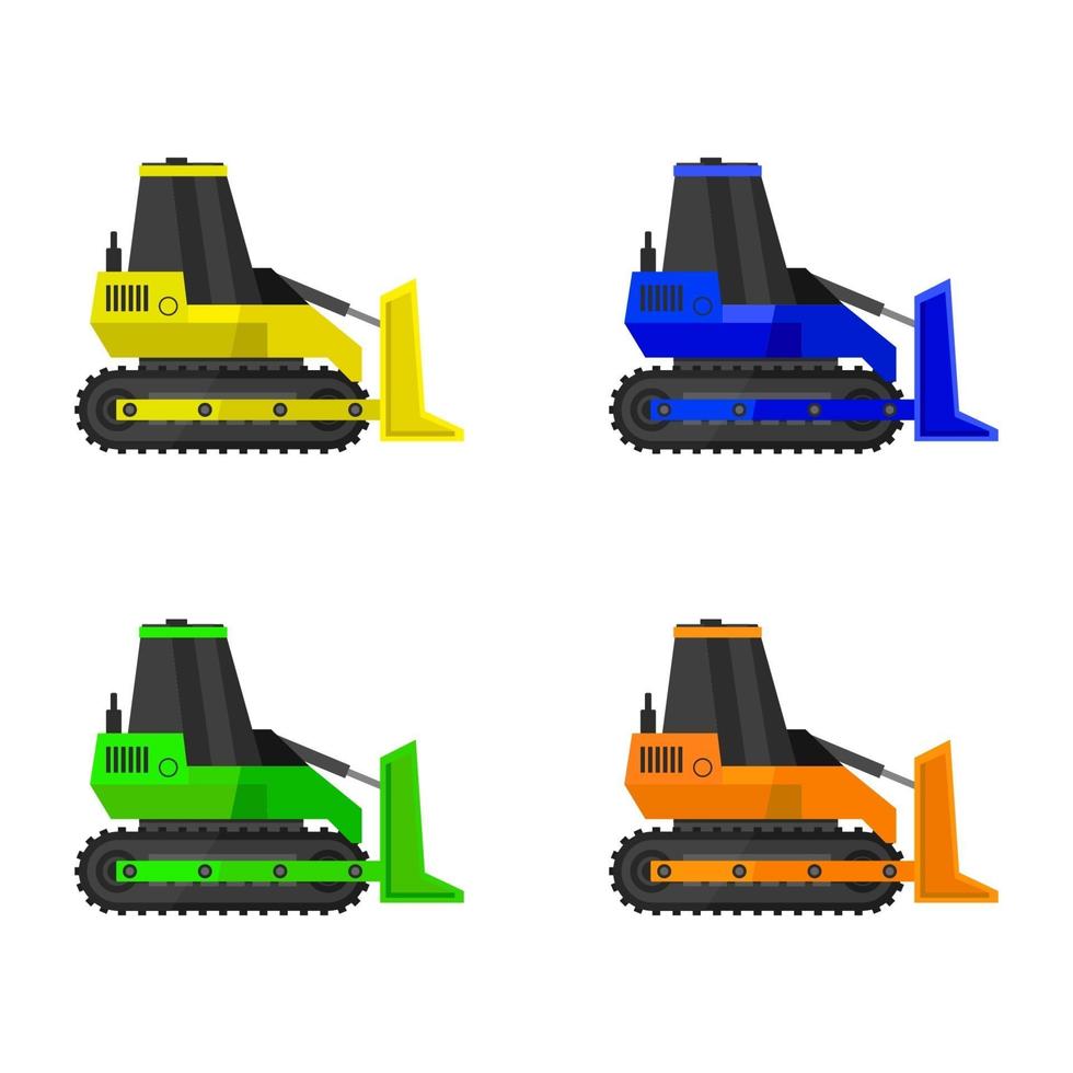 Set Of Excavator On White Background vector