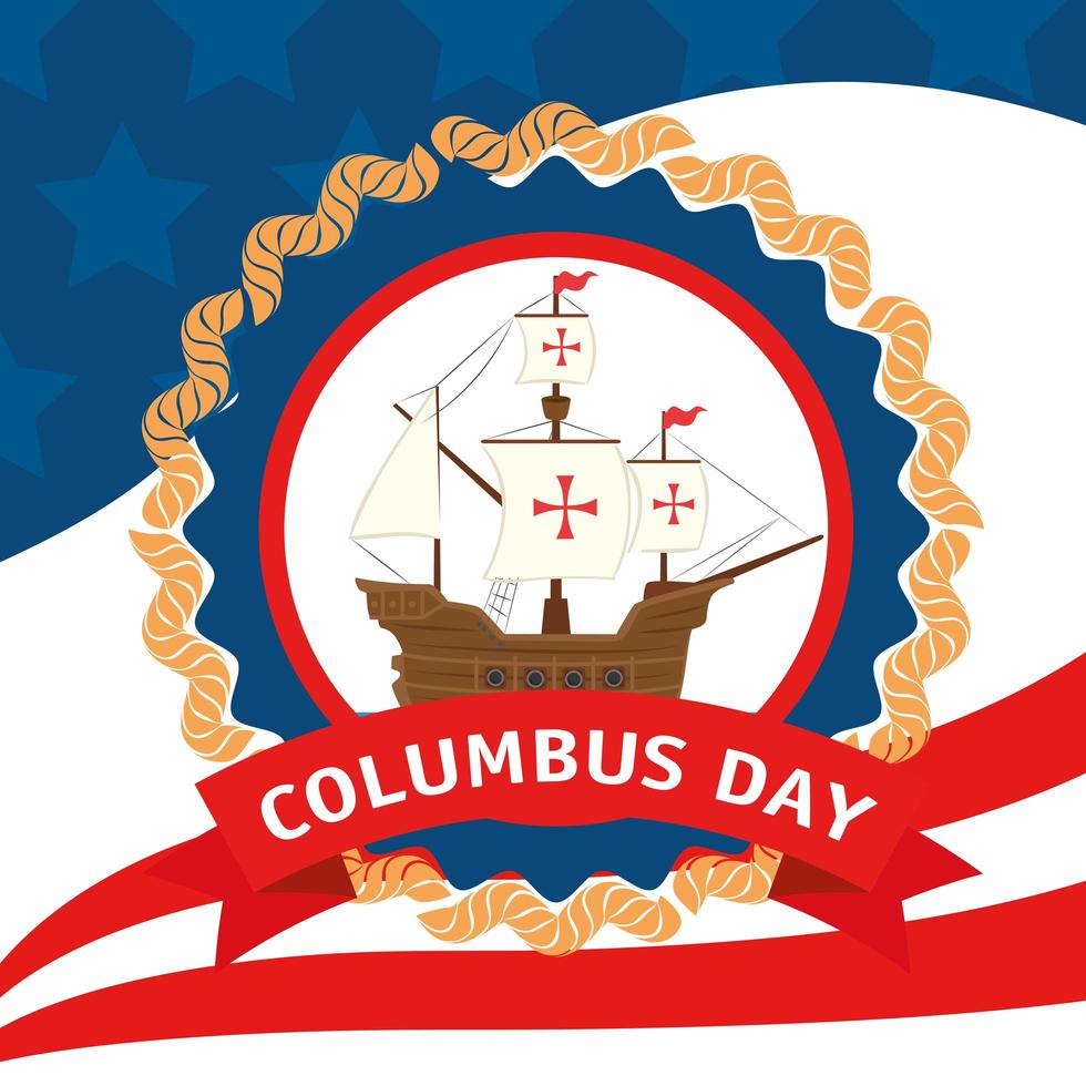 Happy Columbus day celebration banner vector