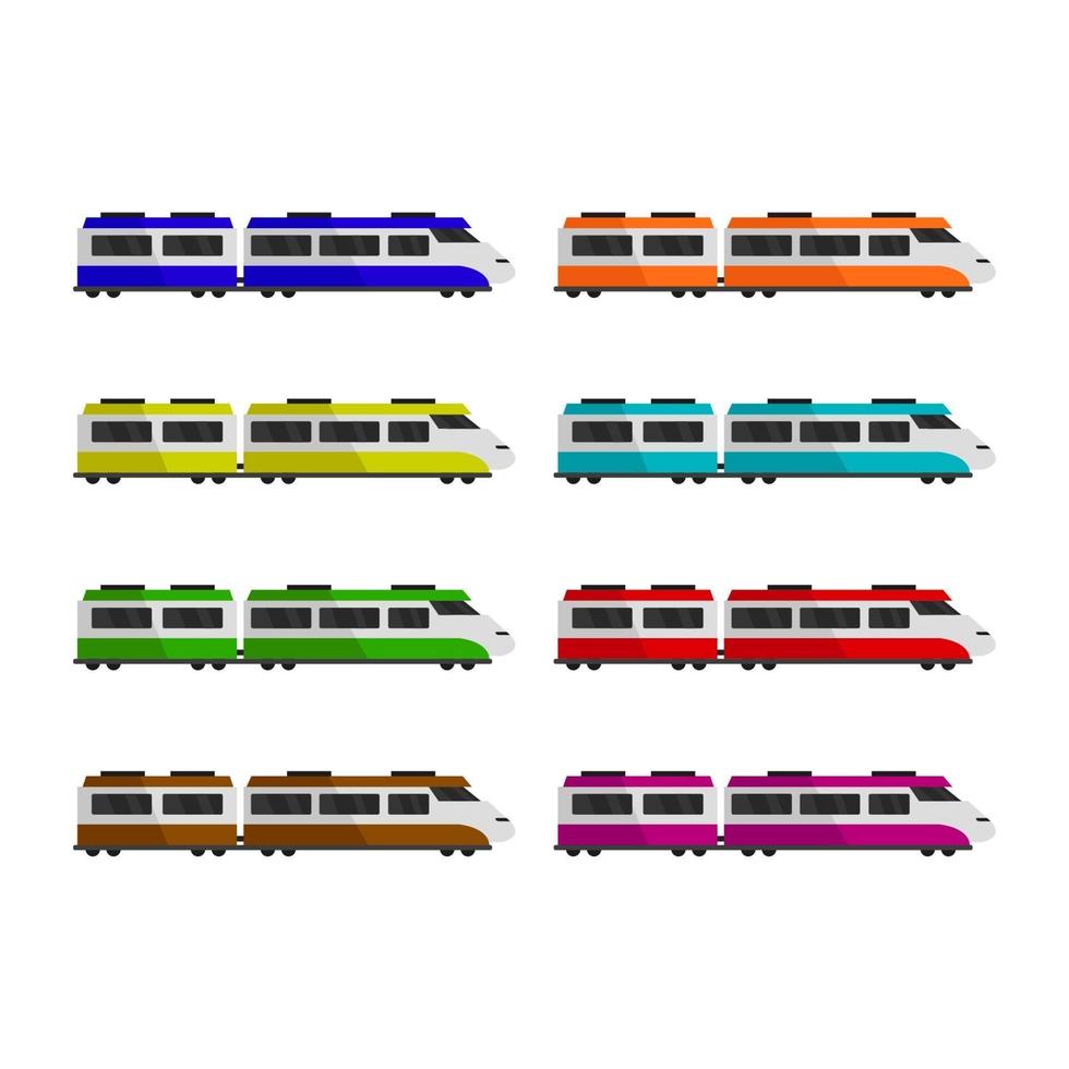 Train Set On White Background vector