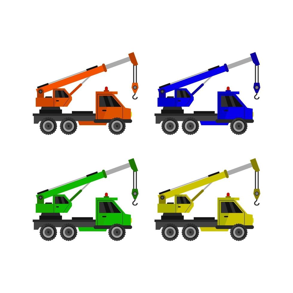 Set Of Cranes On White Background vector