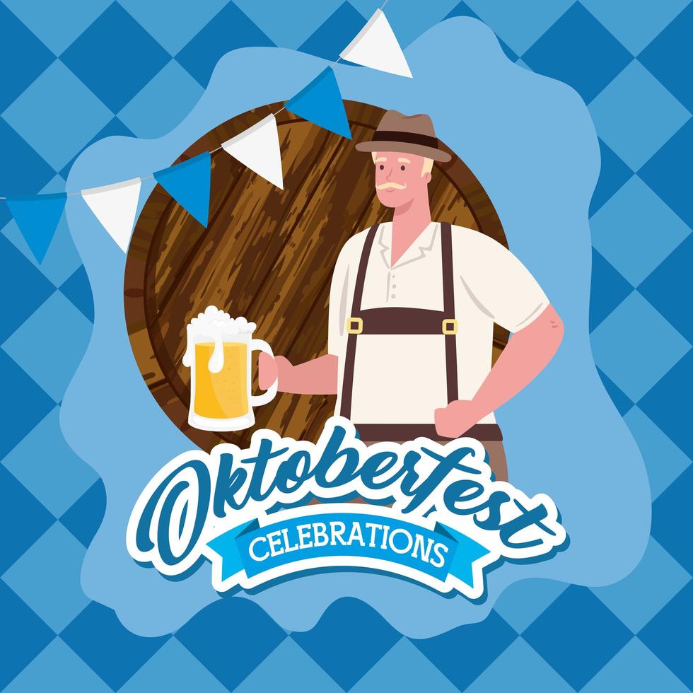 banner de celebración de oktoberfest vector