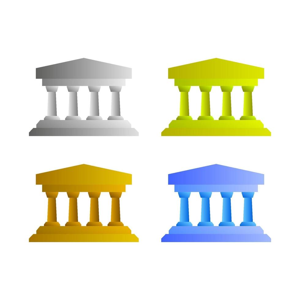 Temple Set On White Background vector