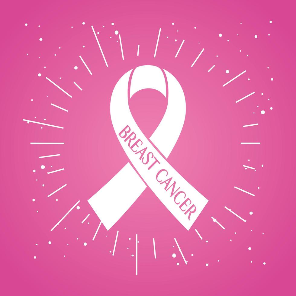 banner y cinta rosa, símbolo del mes mundial de concientización sobre el cáncer de mama vector