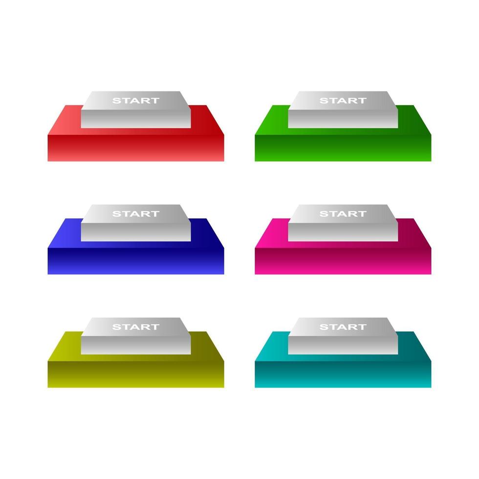 Start Button Set On White Background vector
