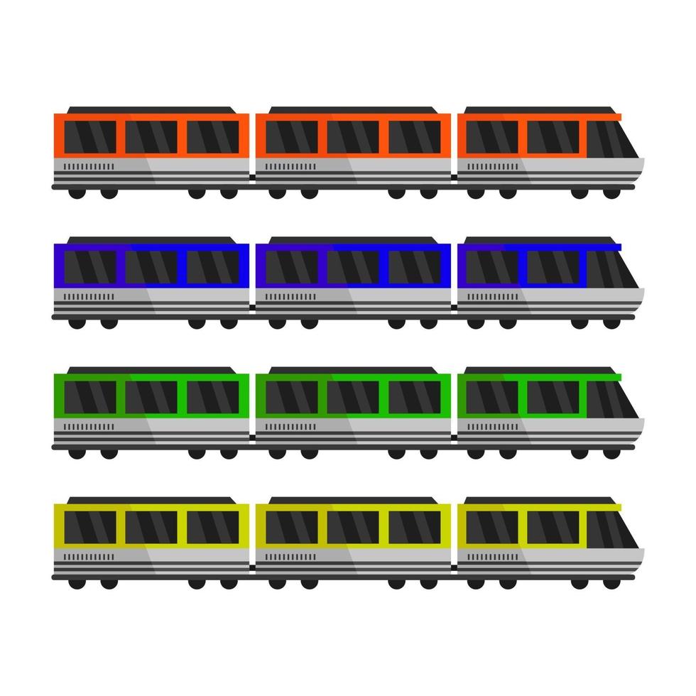 Train Set On White Background vector