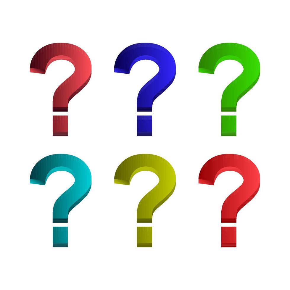 Set Of Question Mark White Background vector