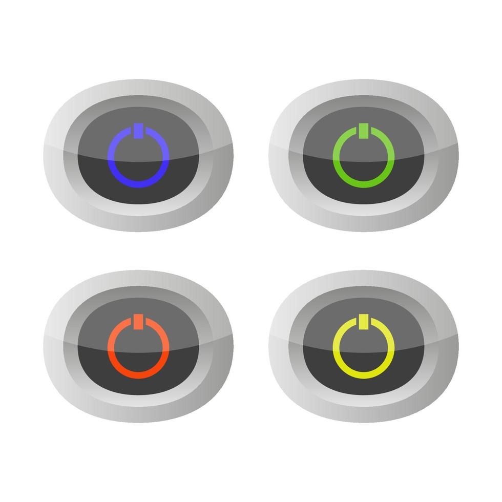 Set Of Power Button On White Background vector