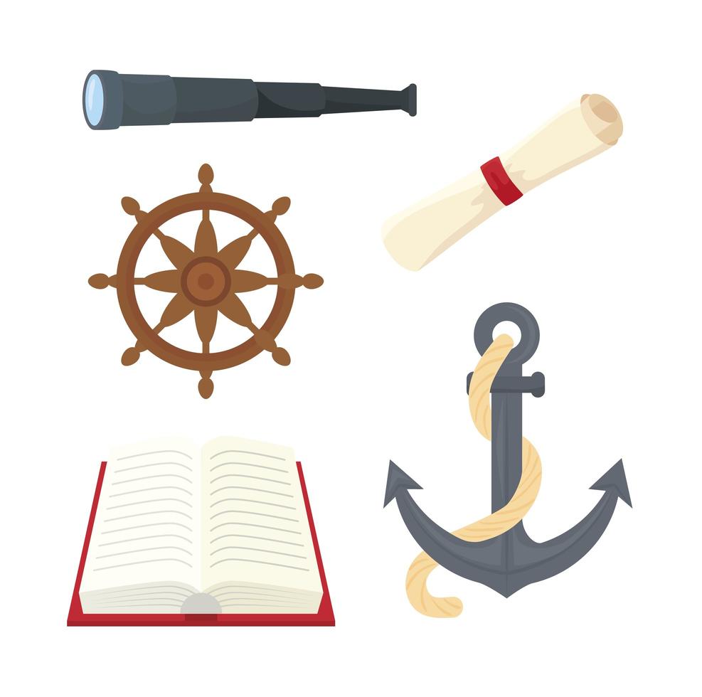 Columbus day icon set vector