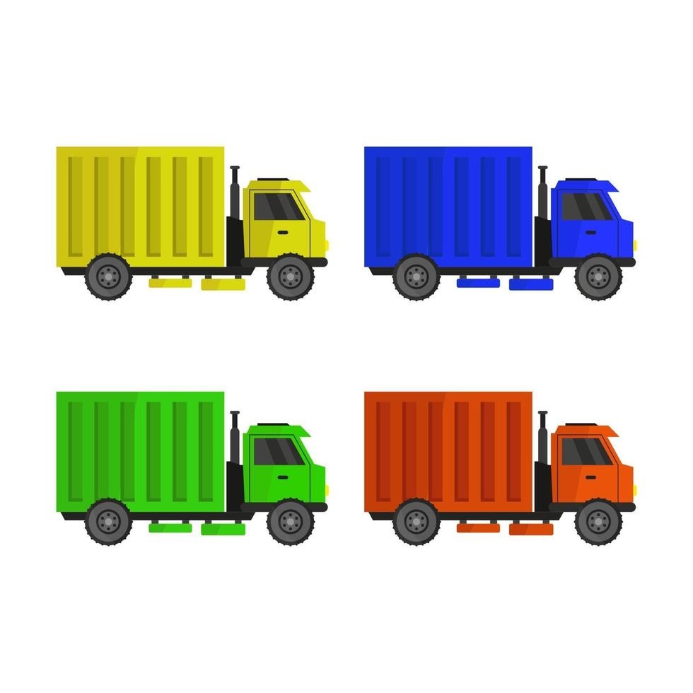 Set Of Trucks On White Background vector