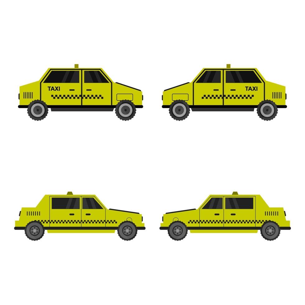 Set Of Taxis On White Background vector