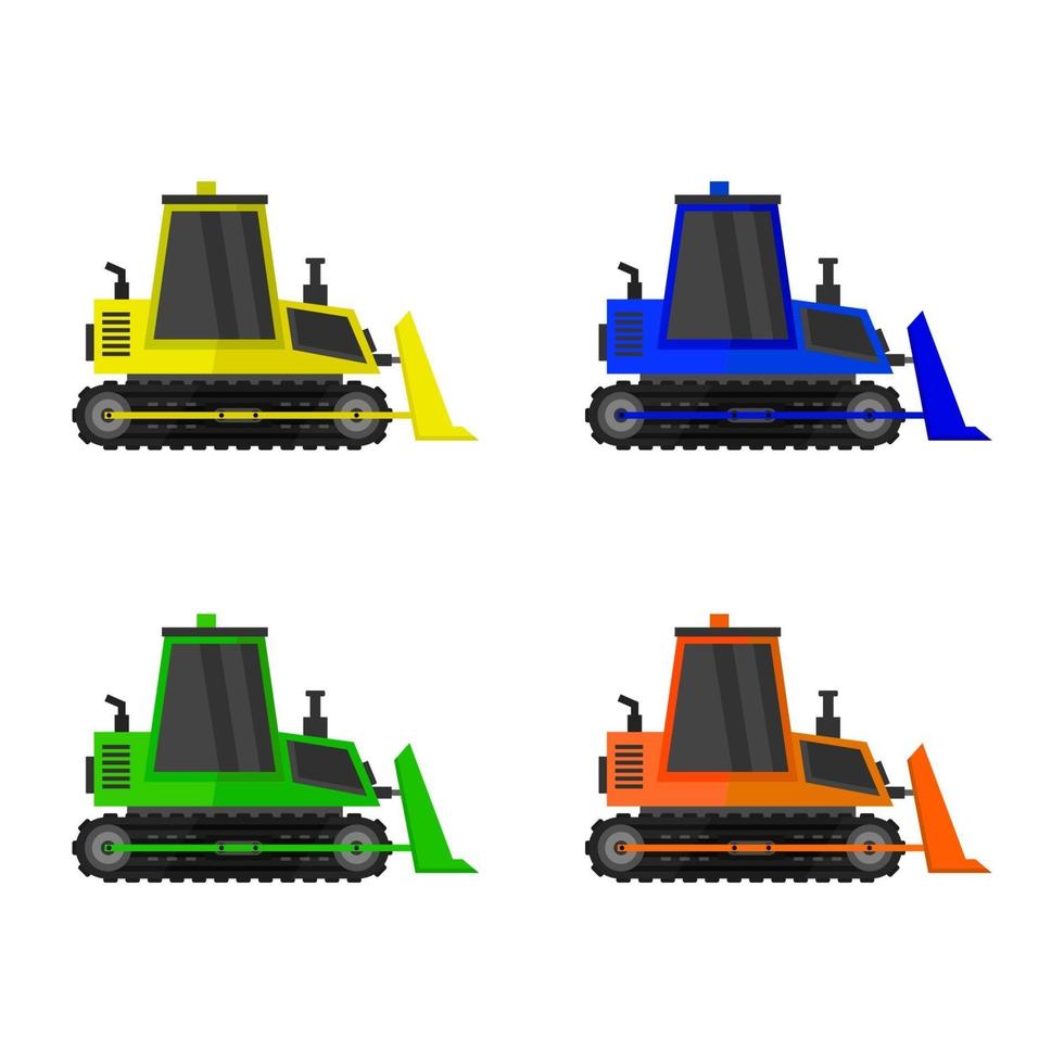 Set Of Excavator On White Background vector