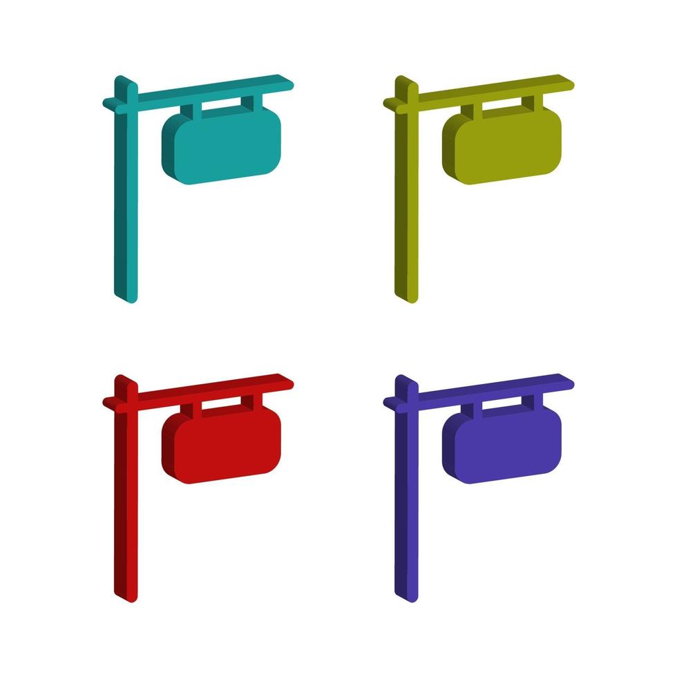 Set Of Signboard White Background vector