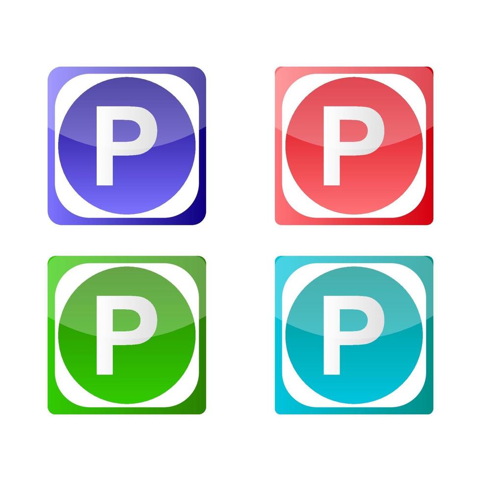 Parking Sign Set On White Background vector