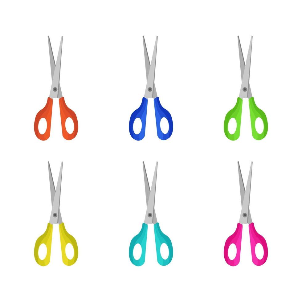 Set Of Scissor On White Background vector