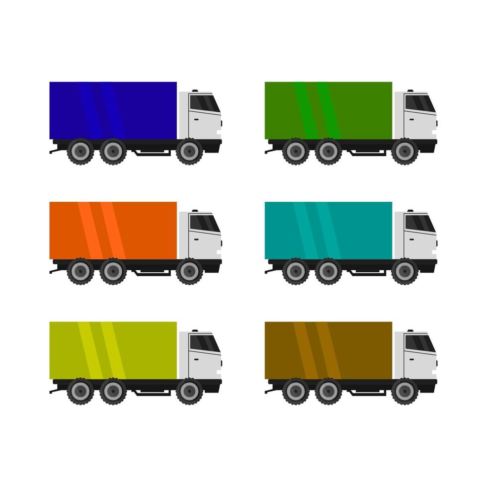 Set Of Trucks On White Background vector