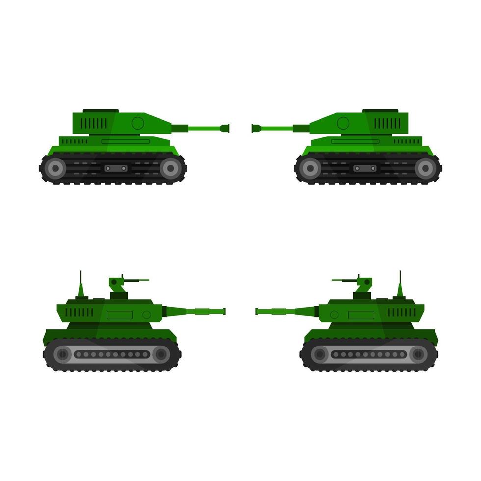 Tank Set On White Background vector