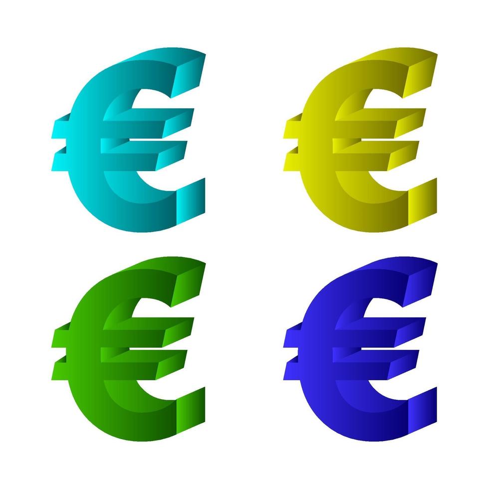 euro en fondo blanco vector