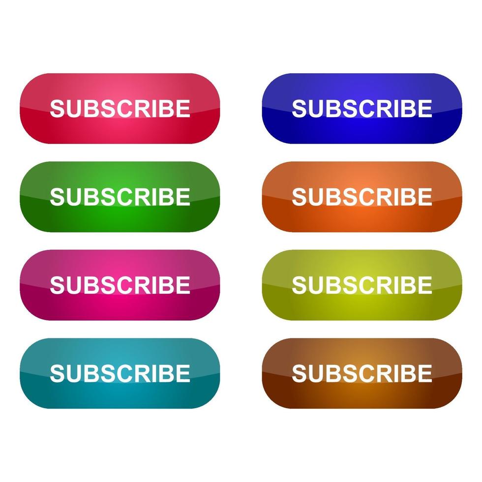 Subscribe Button Set On White Background vector