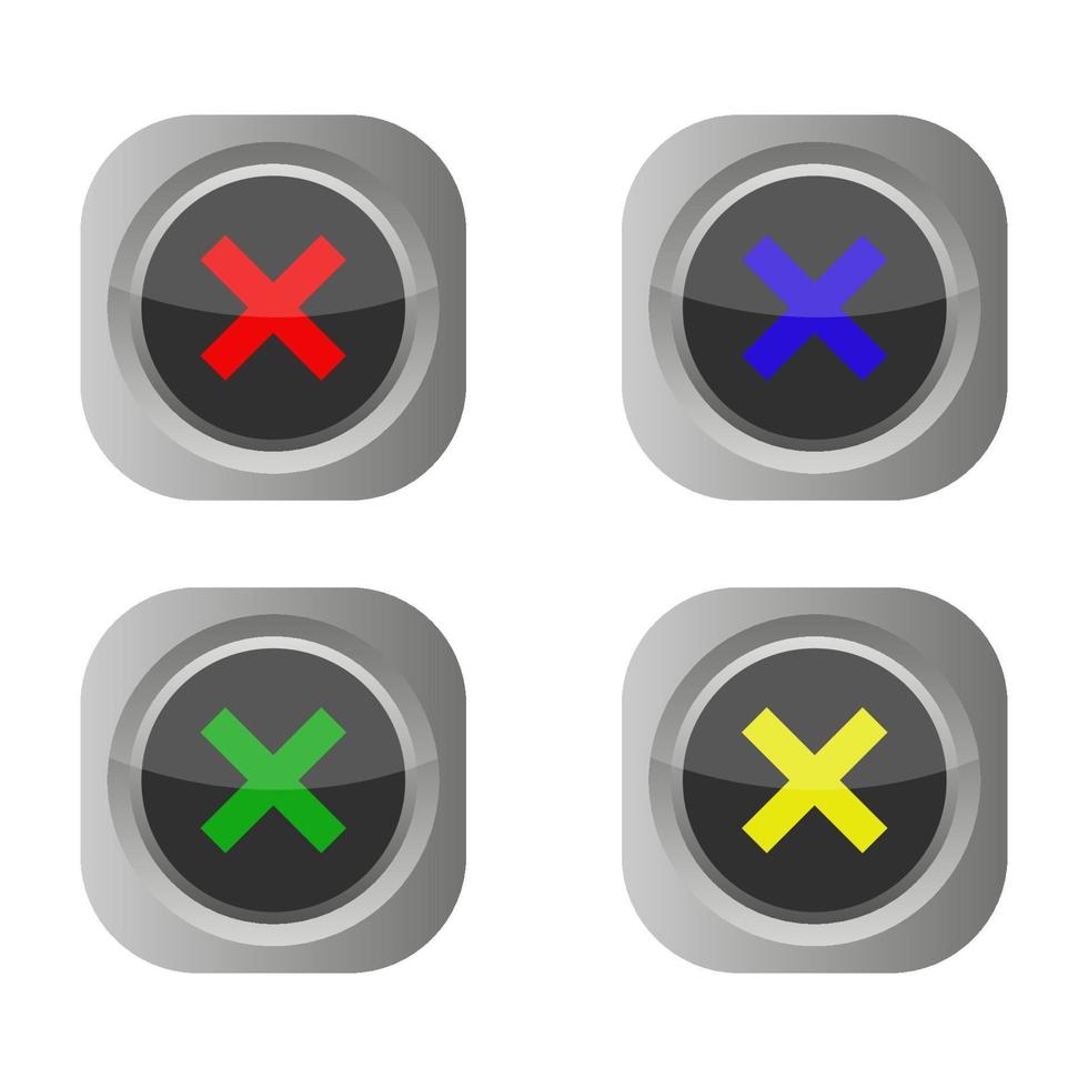 Set Of Close Button On White Background vector