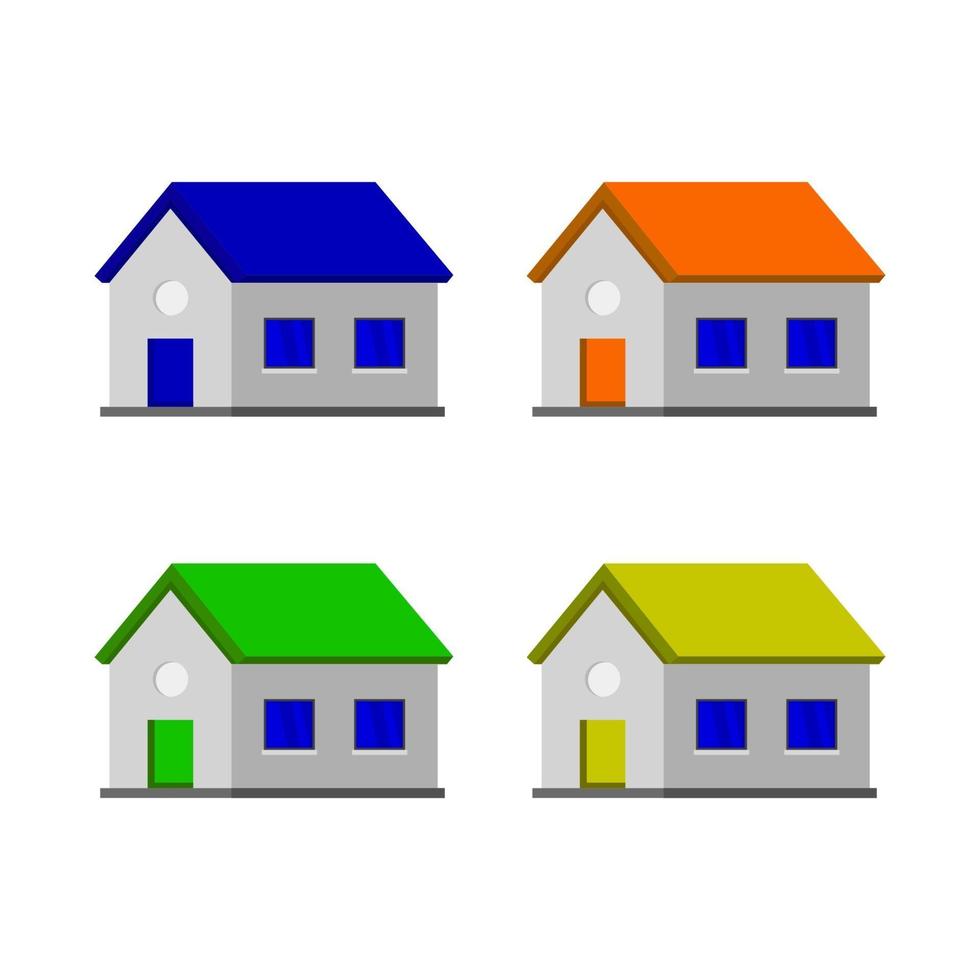 Set Of House On White Background vector