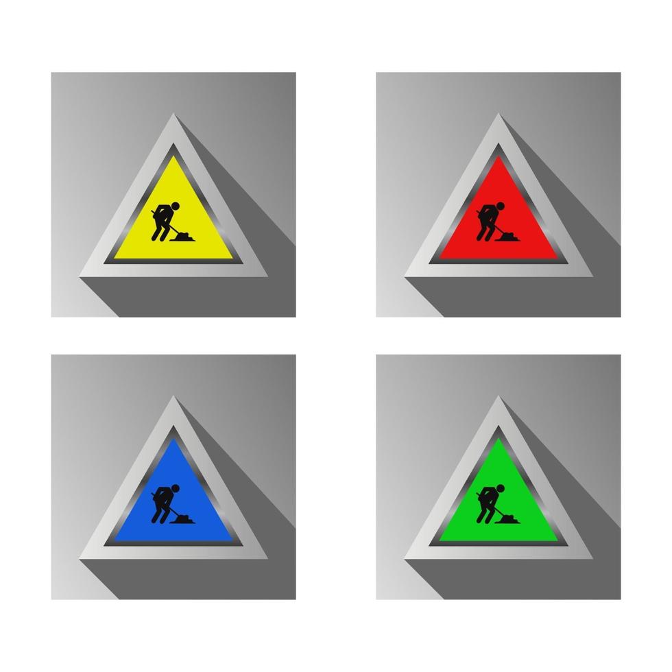 Set Of Work In Progress Signal On White Background Vector Art At Vecteezy