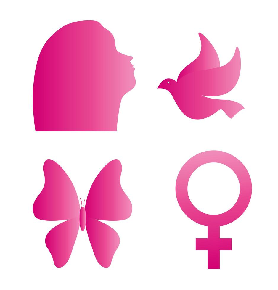 Feminine icon set vector