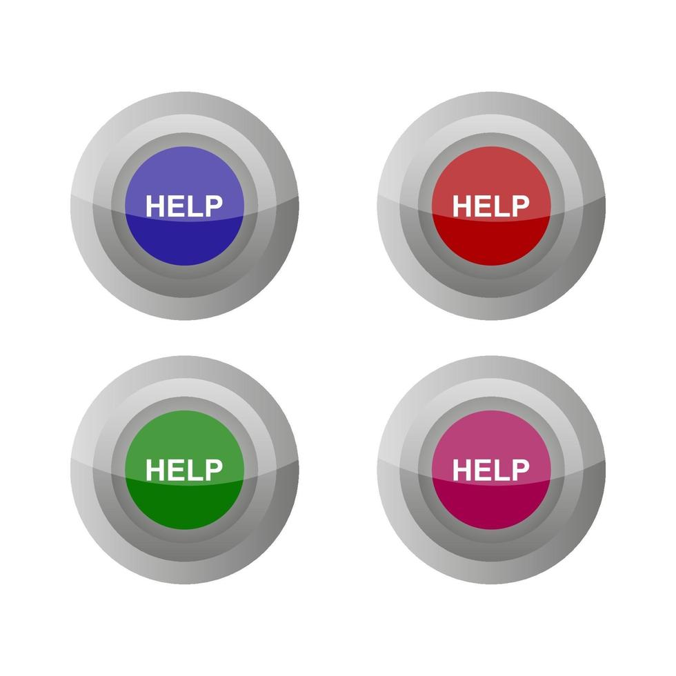 Help Button Set On White Background vector