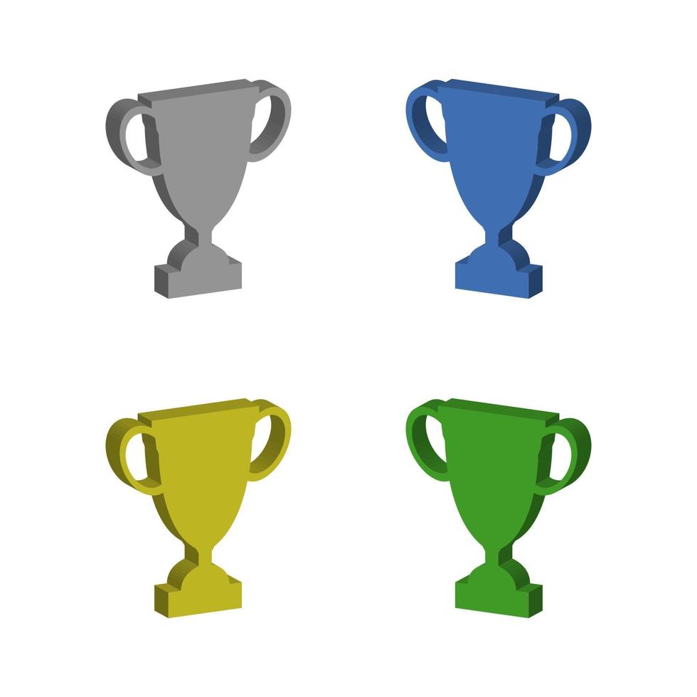 Trophy Set On White Background vector