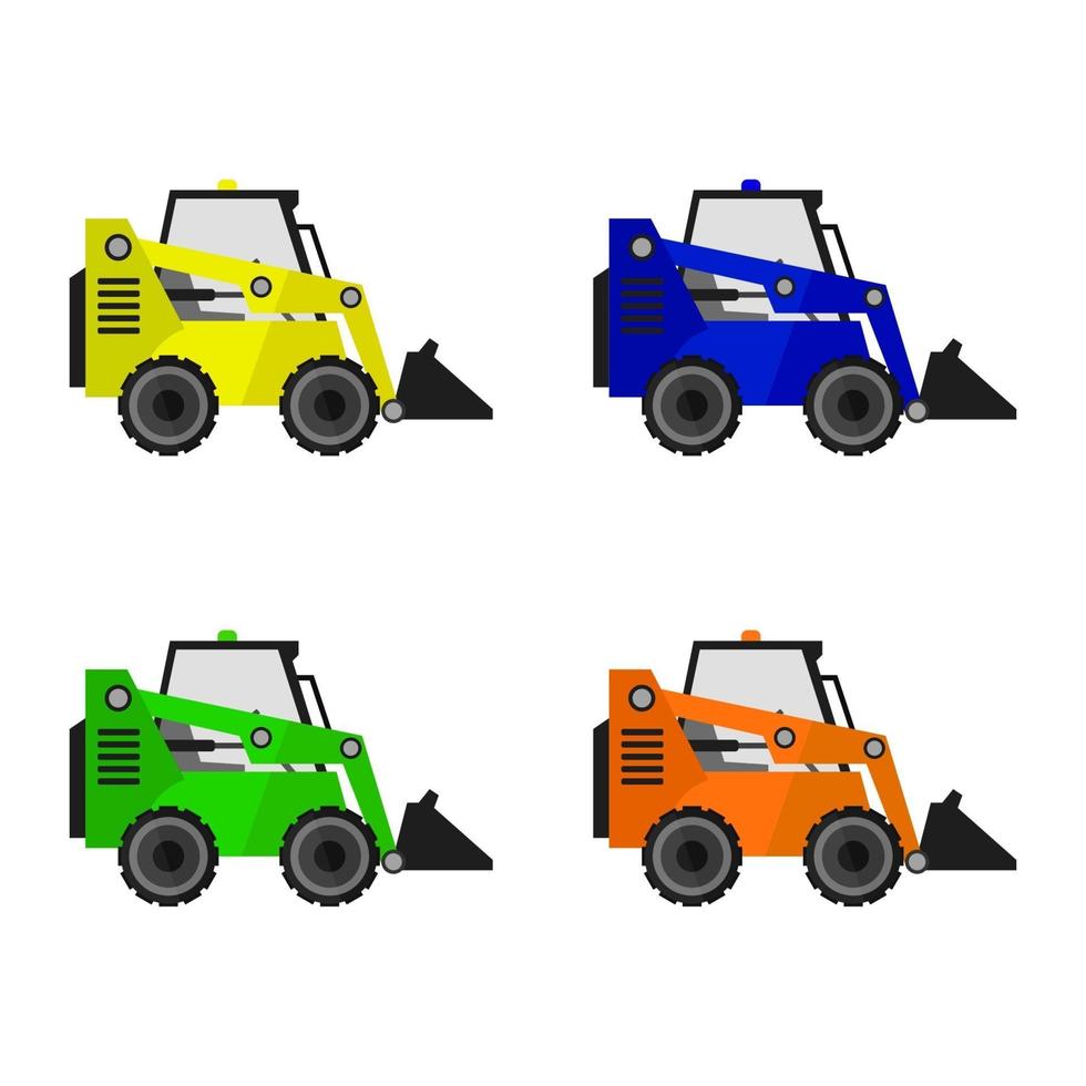 Set Of Excavator On White Background vector