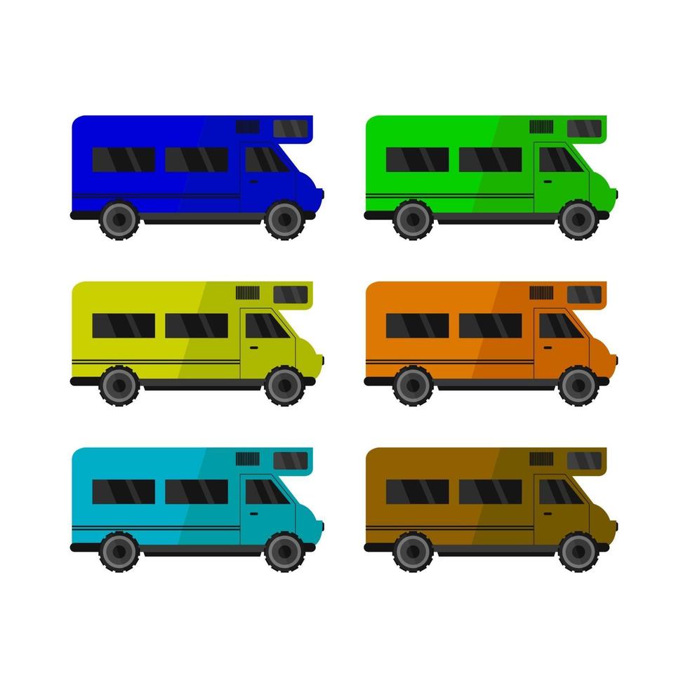 Camper Set On White Background vector