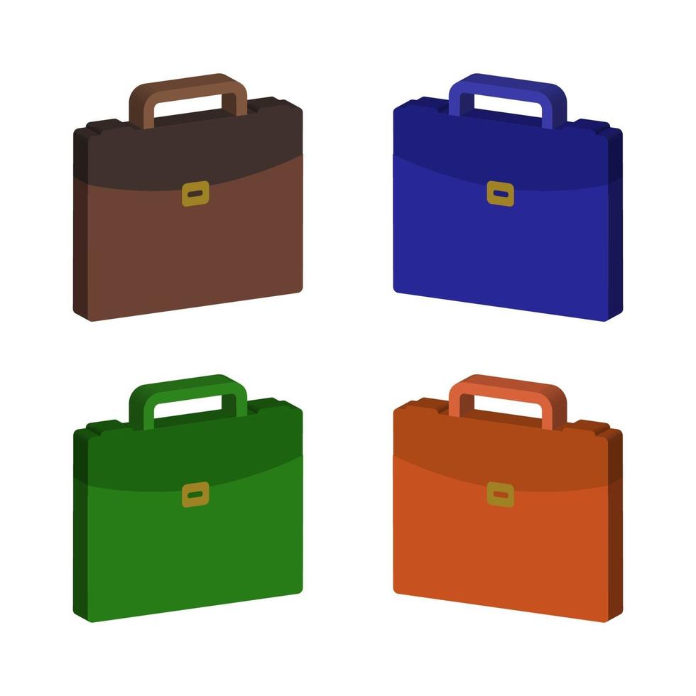 Conjunto de bolsa de trabajo sobre fondo blanco. vector