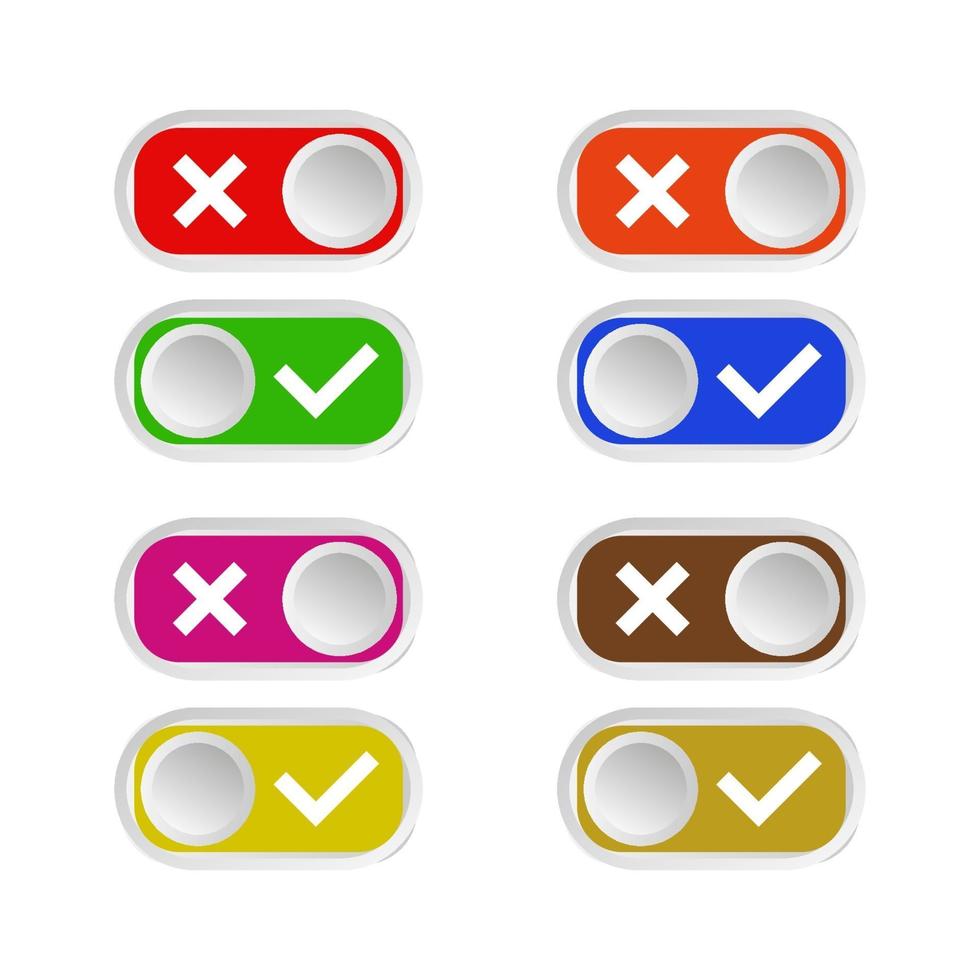 Check And Error Set On White Background vector