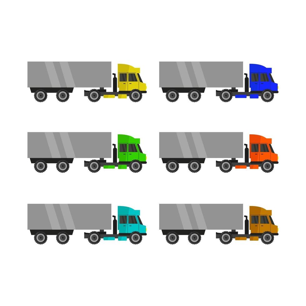 Set Of Trucks On White Background vector