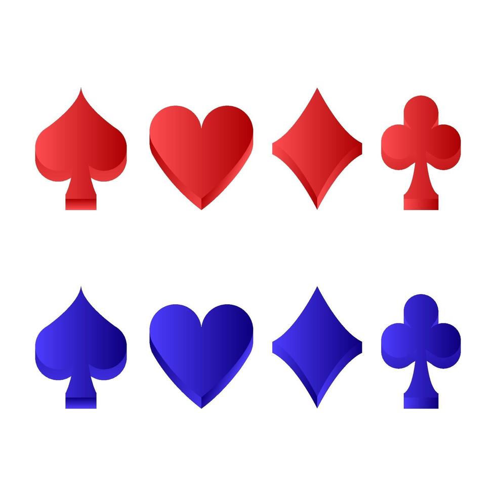 Set Of Poker Signs On White Background vector