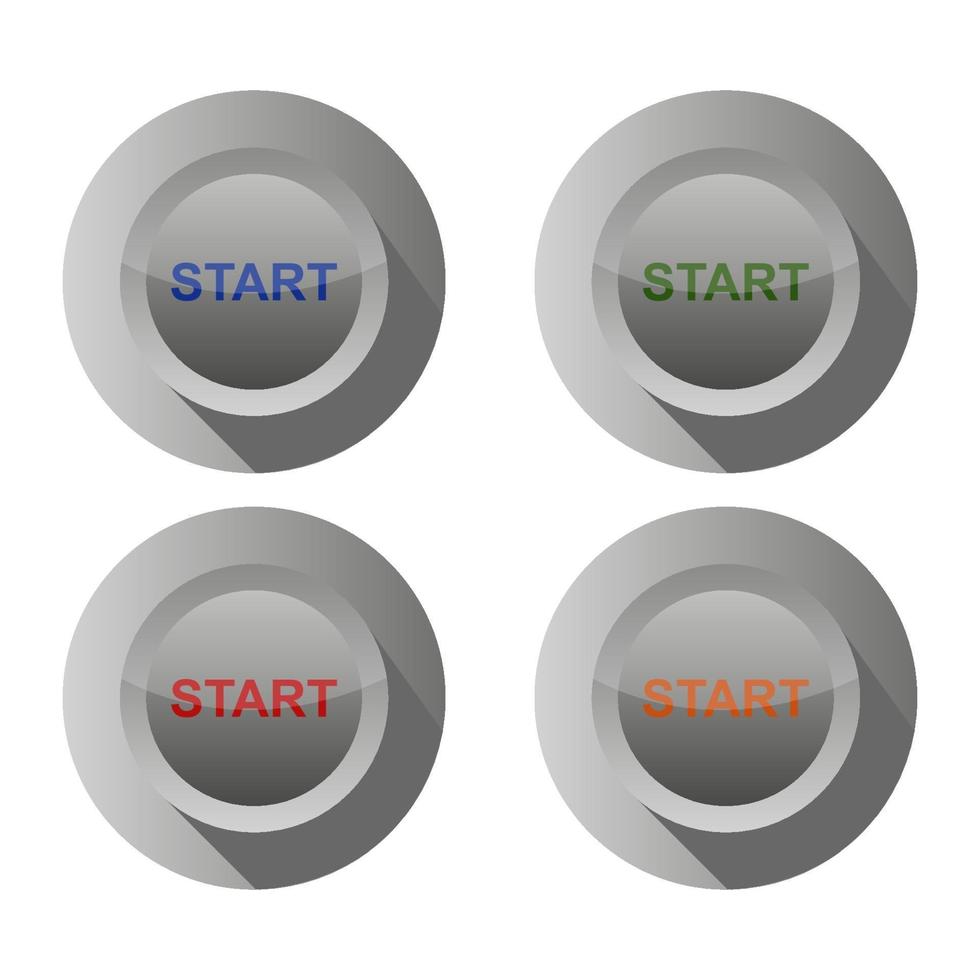 Set Of Start Button On White Background vector