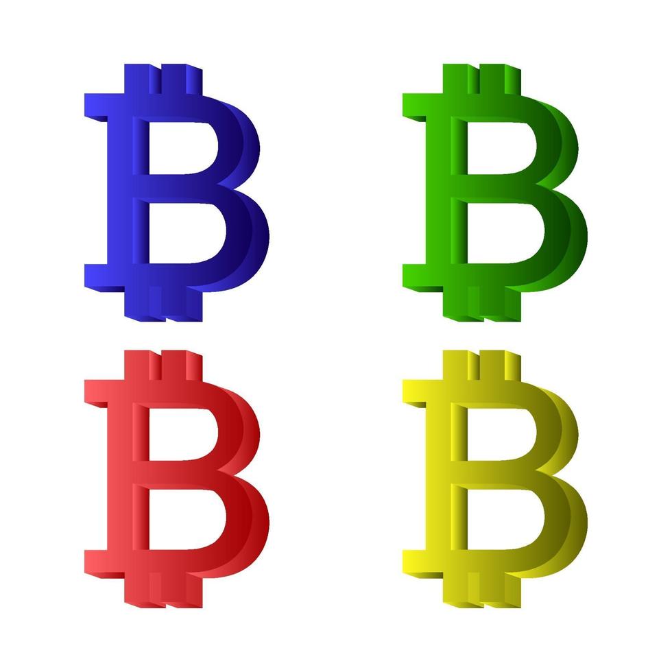 Bitcoin Set On White Background vector