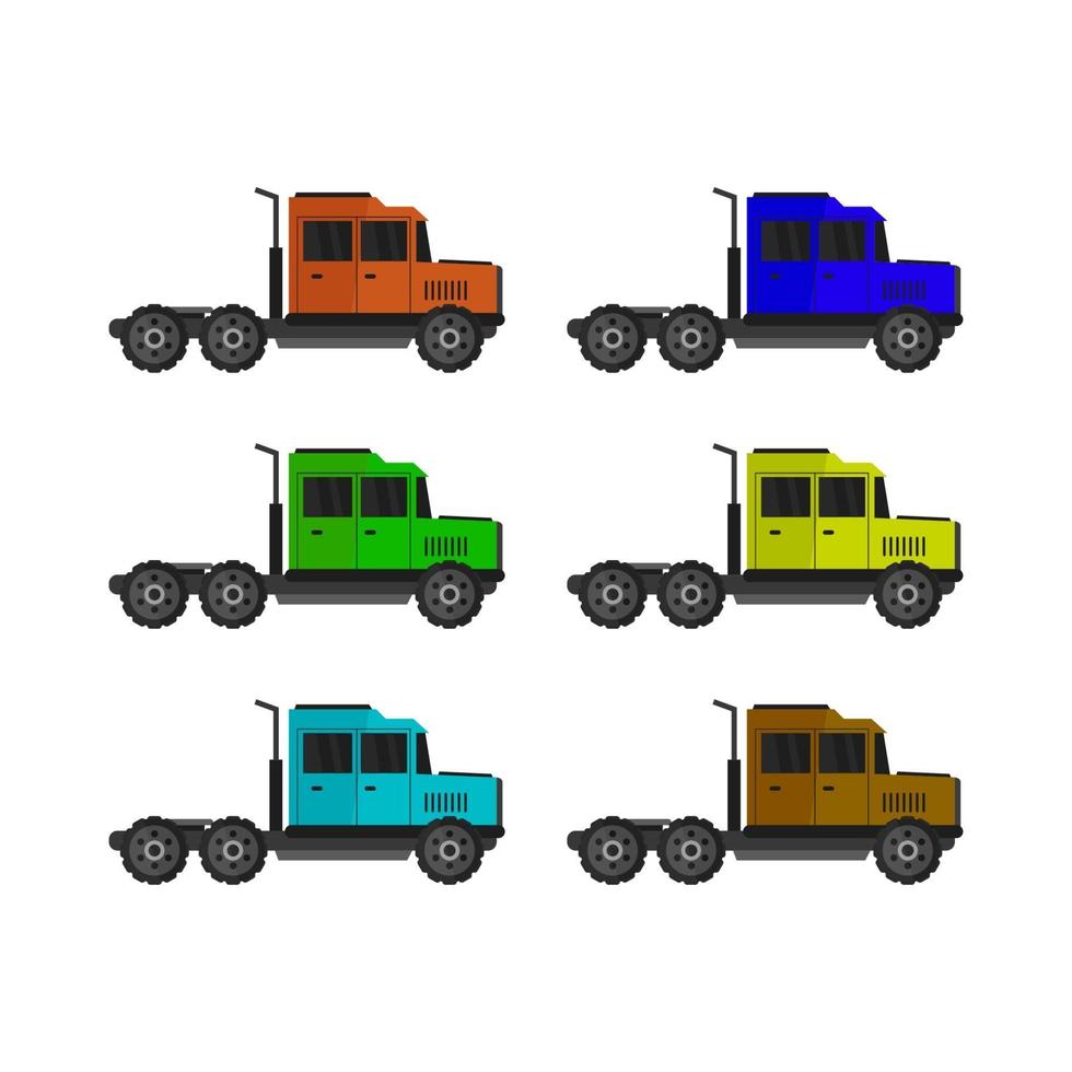 Set Of Trucks On White Background vector