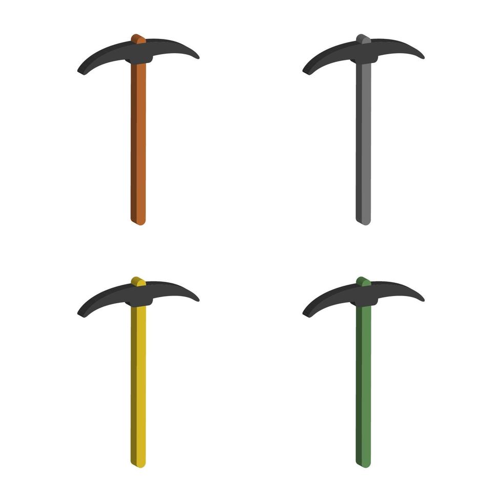 Set Of Pickaxe On White Background vector