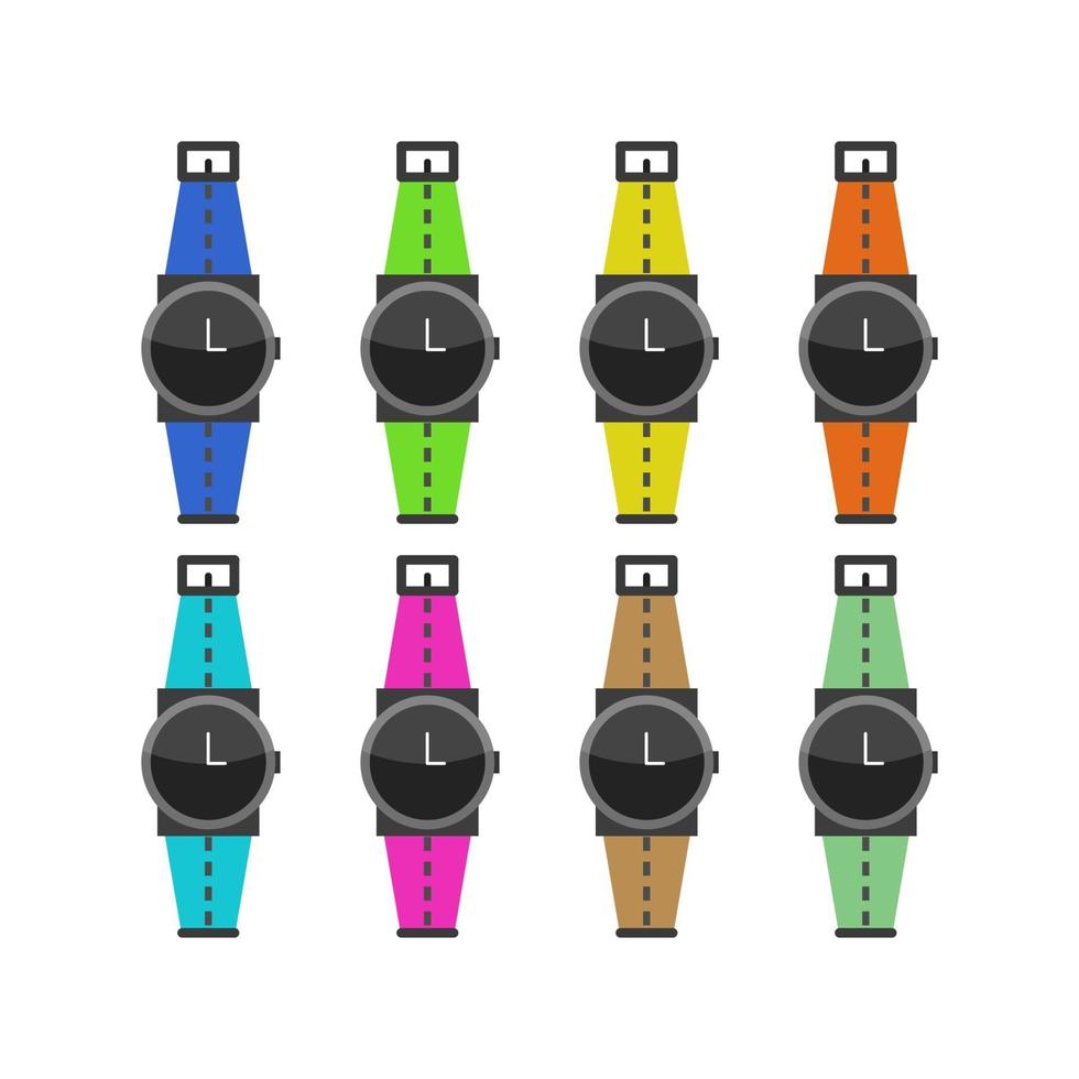 reloj de pulsera en fondo blanco vector