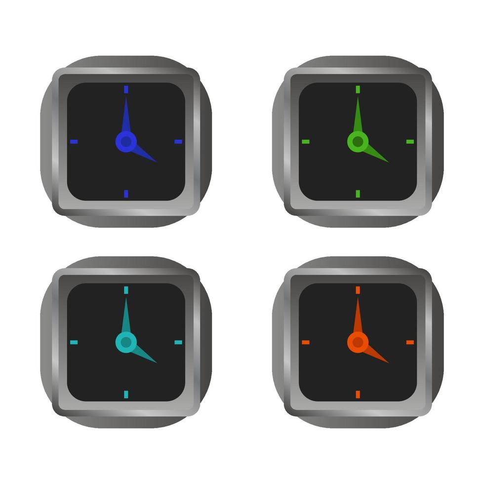 Clock Set On White Background vector